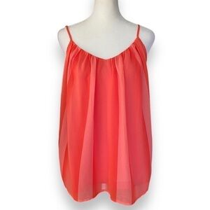 NEW Trina Turk Hot Pink and Orange Stripe Overlay Cami | Size Extra Small